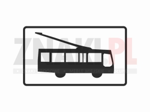 T23g tabliczka wskazująca trolejbusy