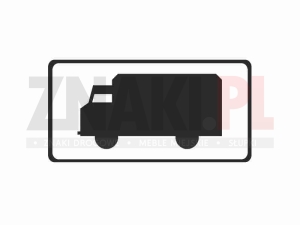T23b tabliczka wskazująca samochody ciężarowe